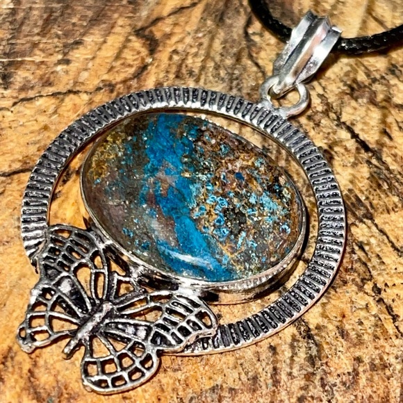 Dark Chessylite Blue Spar Azurite Pendant 2 1/2” - Picture 12 of 16